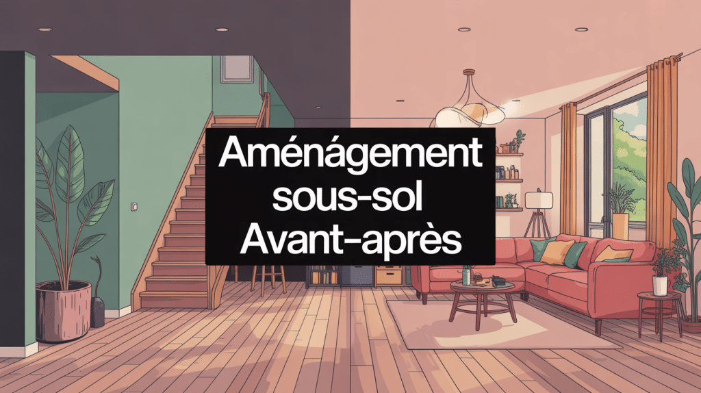 amenagement sous sol avant apres illustration vectorielle