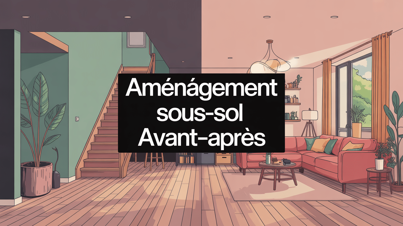 amenagement sous sol avant apres illustration vectorielle