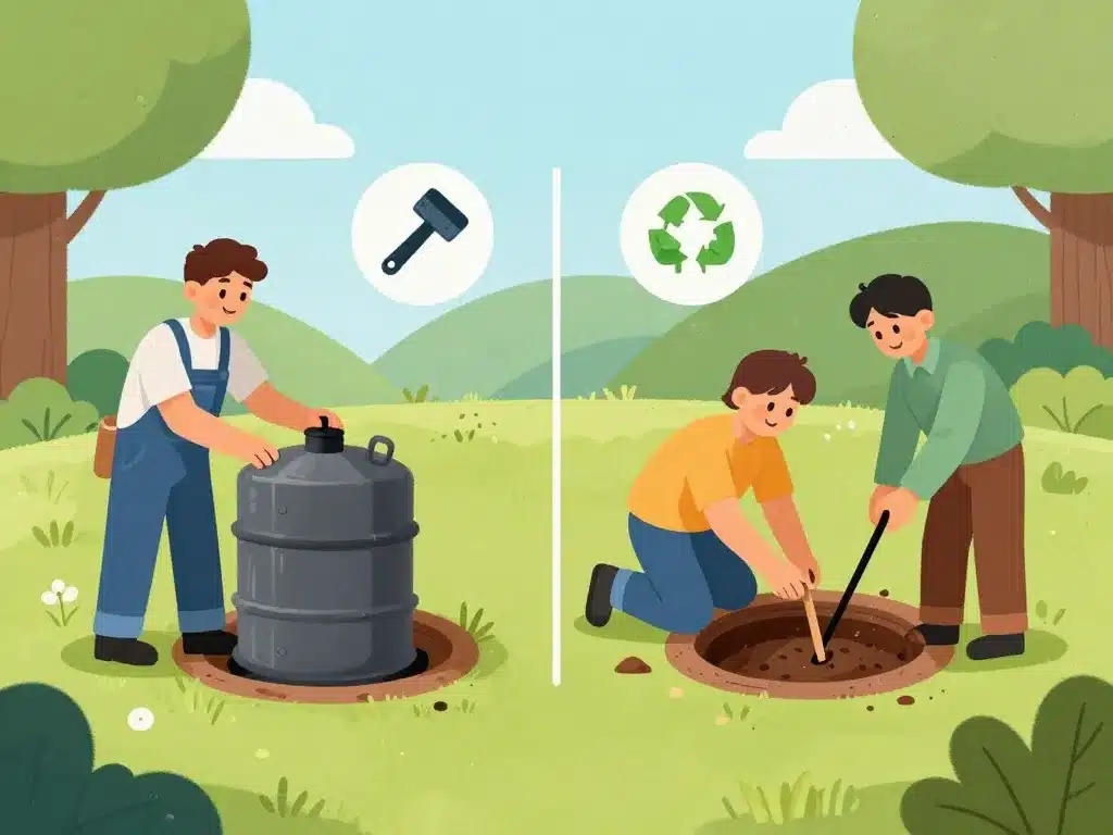 ancienne fosse septique schema mise aux normes ou abandon sécurisé