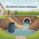 ancienne fosse septique schema illustration maison jardin