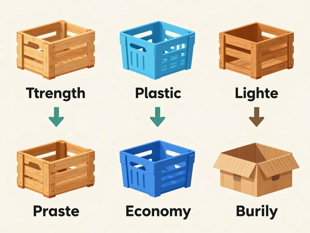 Diagramme comparatif cagettes bois plastique carton usages