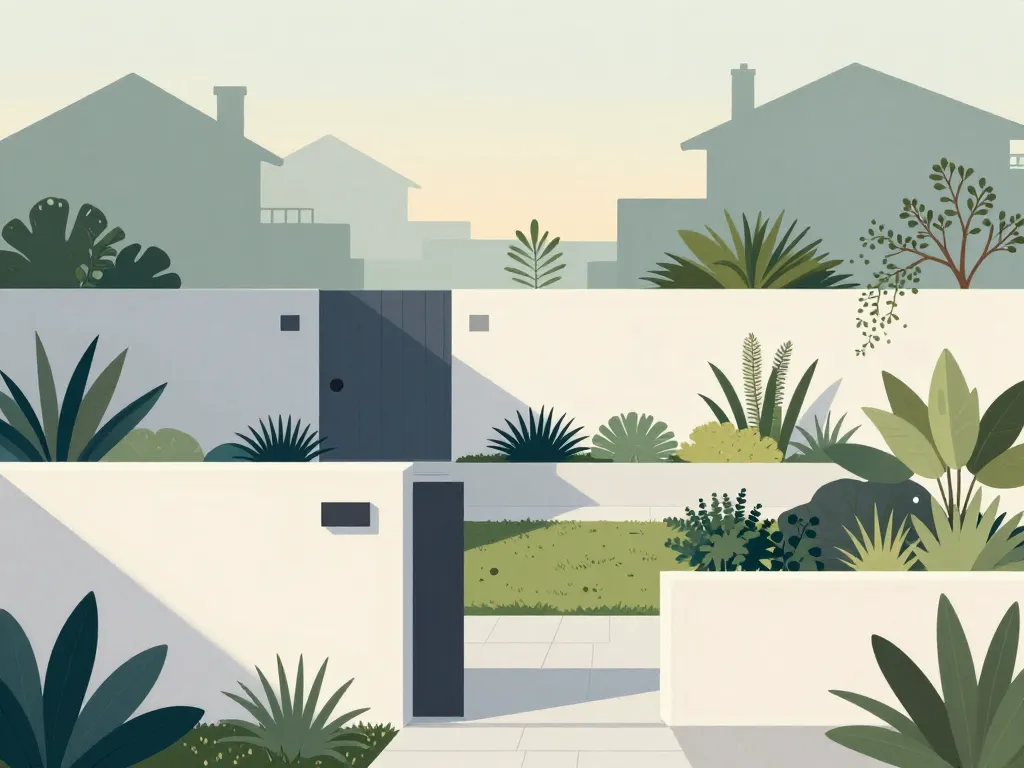 cloture jardin moderne lignes épurées intégrée jardin