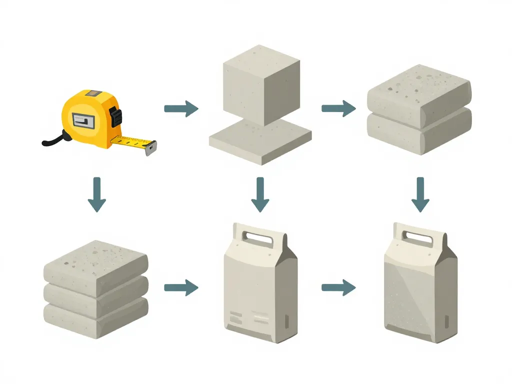 combien de sac de béton tout prêt pour 1m2 calcul volume schéma
