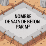 combien de sac de béton tout prêt pour 1m2 dalle vue chantier