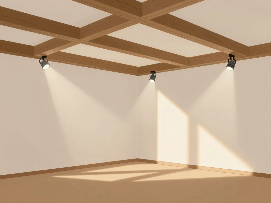 eclairage plafond poutre apparente schéma lumière et ombres