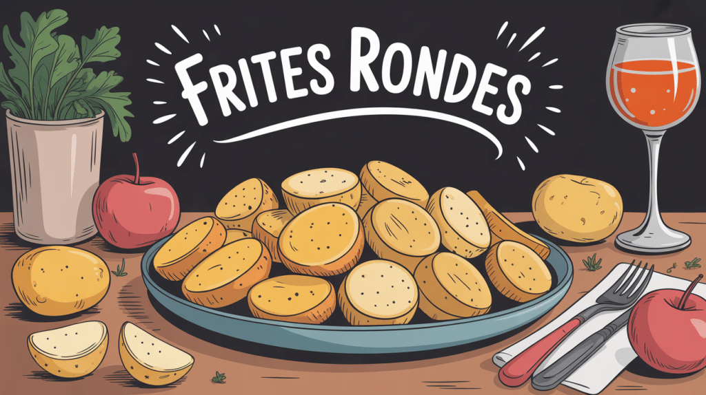 Assiette de frites rondes dorées et croustillantes