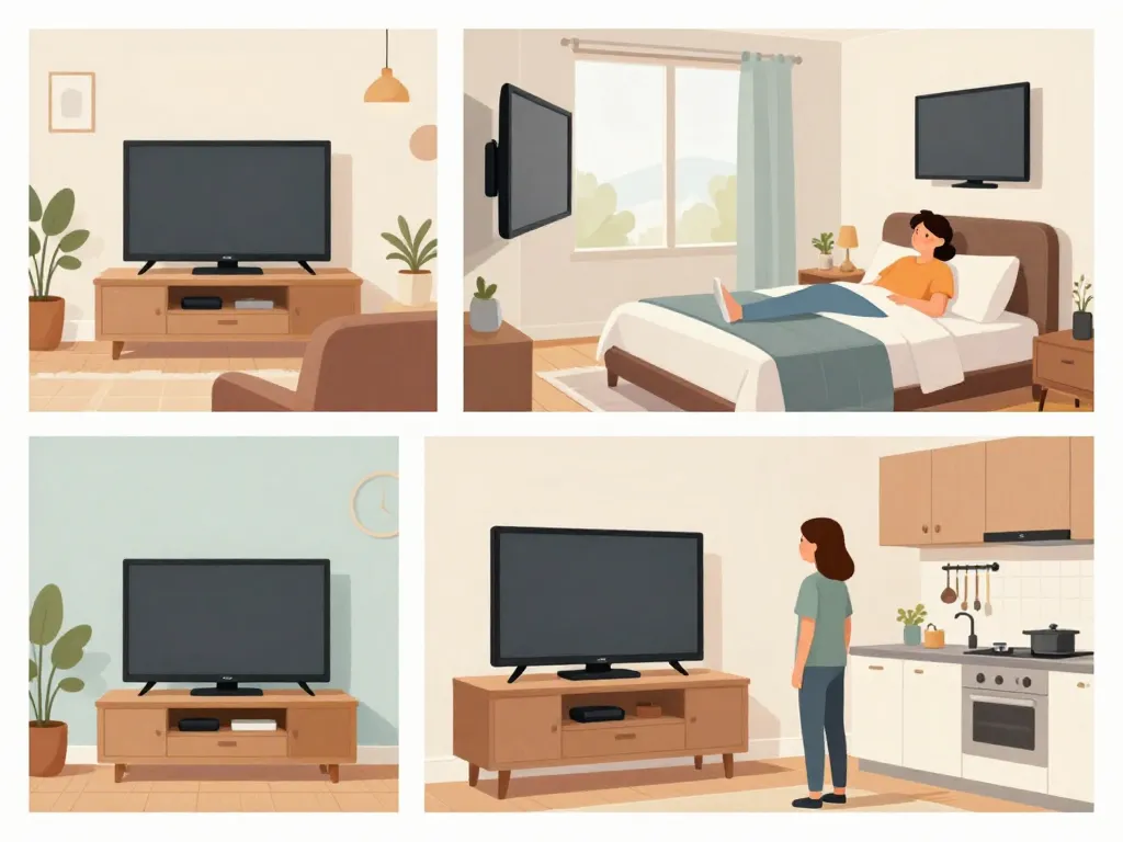 hauteur tele au mur illustration piece