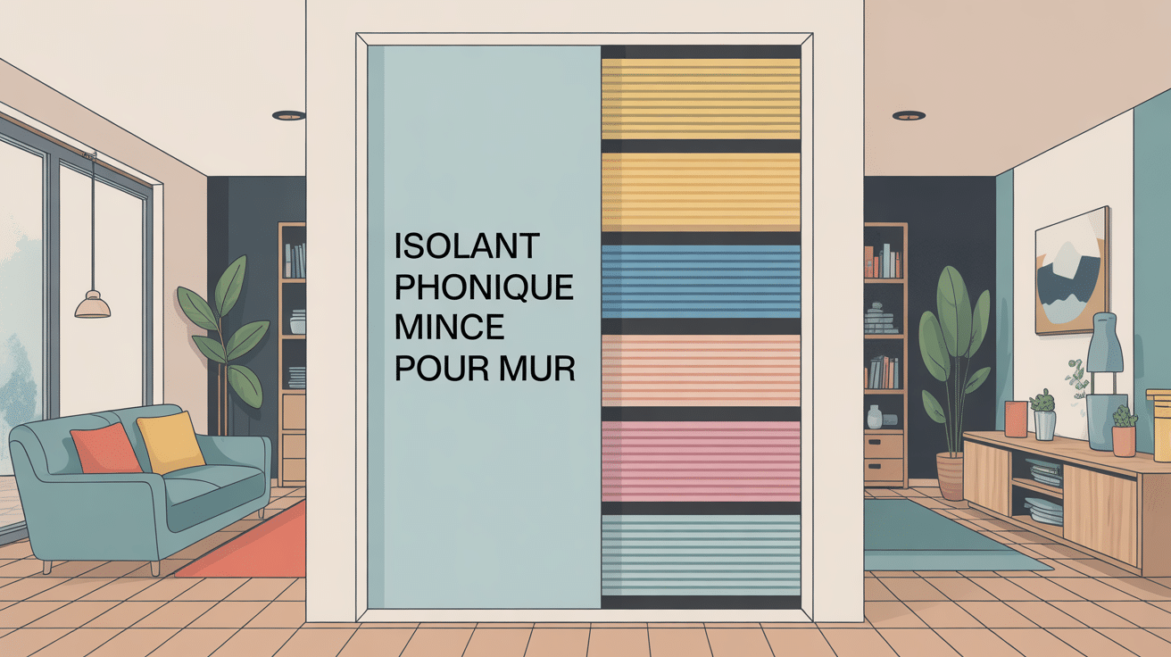 illustration isolant phonique mince pour mur sectionné calme