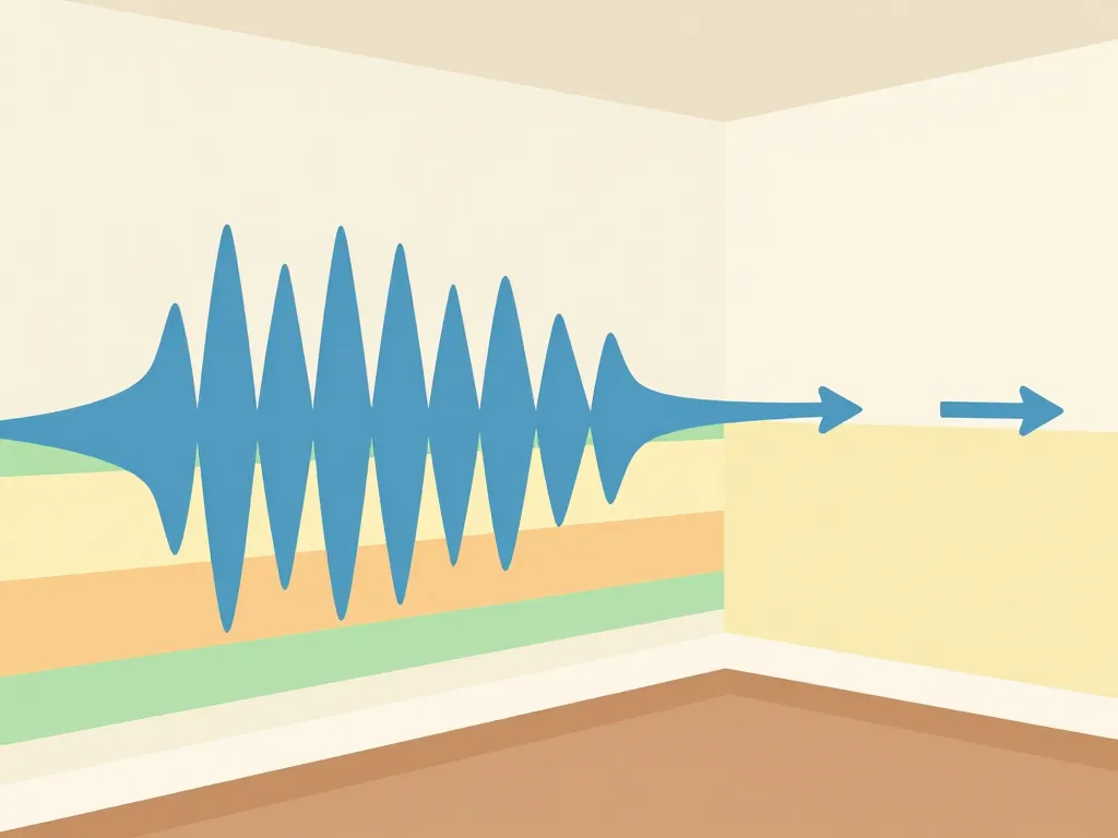 schéma isolant phonique mince pour mur absorption bruit