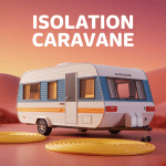 Illustration stylisée isolation caravane moderne