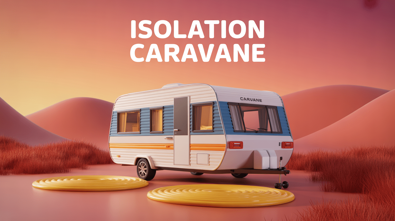 Illustration stylisée isolation caravane moderne