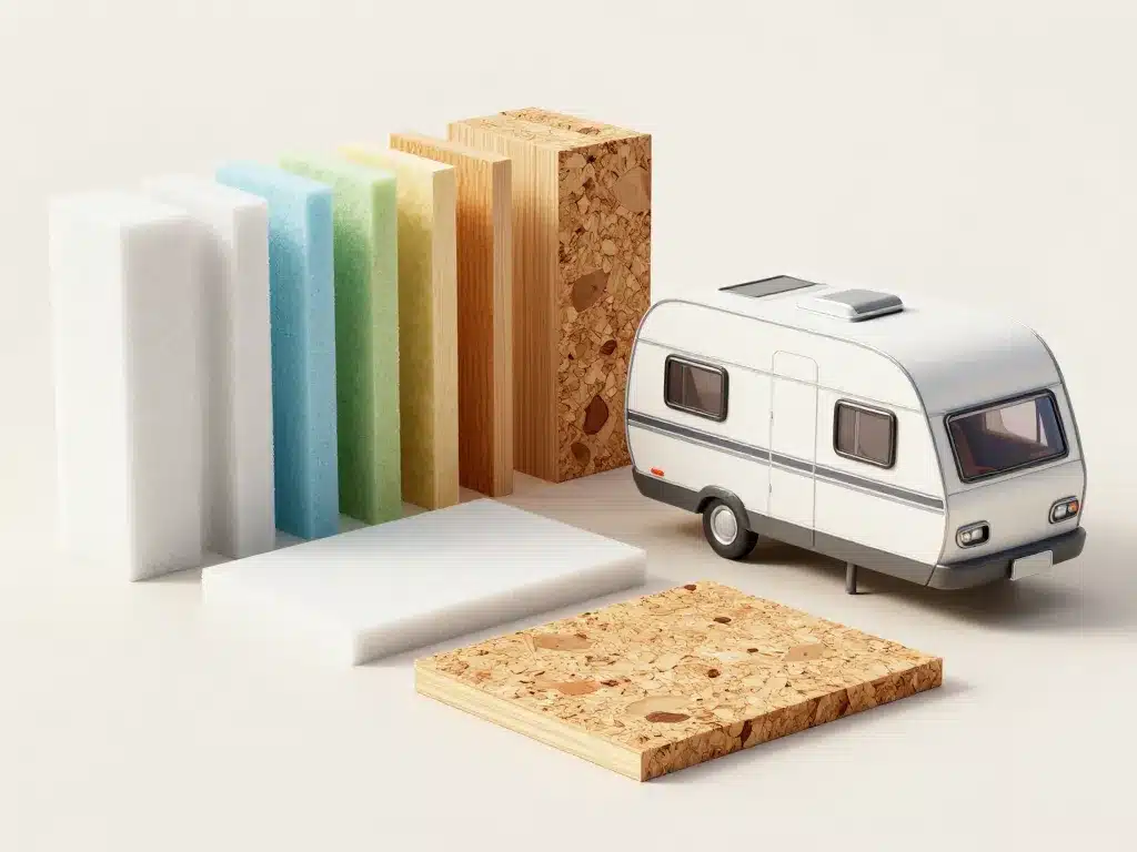 Différents matériaux isolation caravane