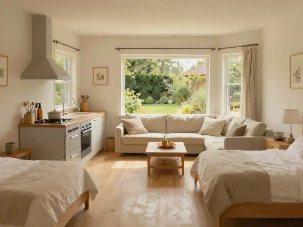 intérieur maison en l vue sur jardin privé