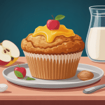 muffin compote de pomme healthy entouré d’ingrédients sains