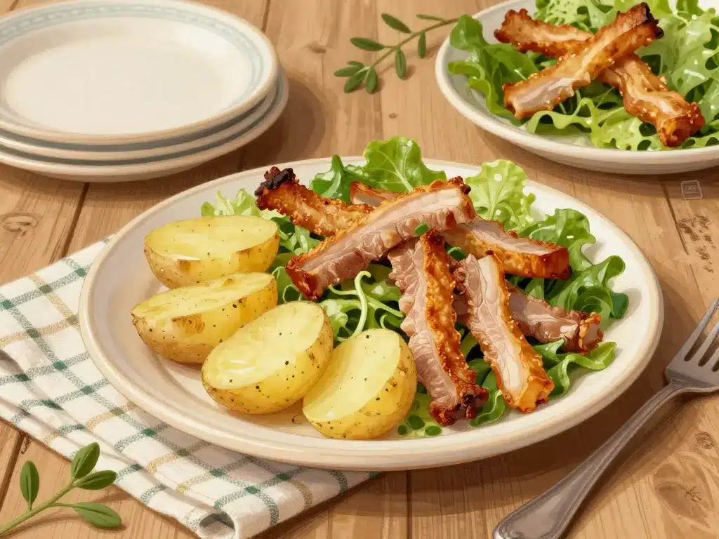 salade tourangelle pommes de terre lardons rillons salade verte
