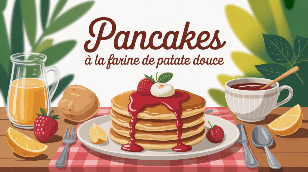 pancake farine patate douce moelleux avec fruits frais