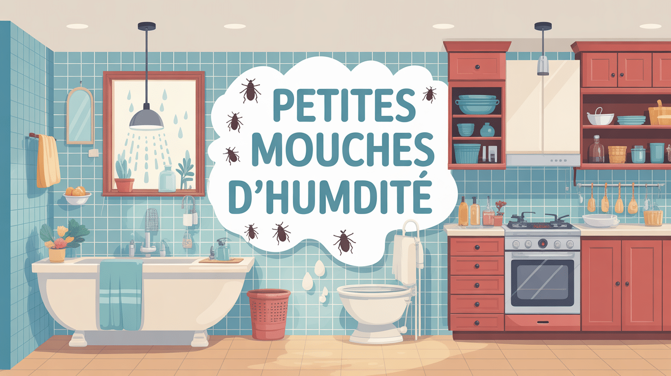 illustration salle de bain et cuisine petite mouche d'humidité