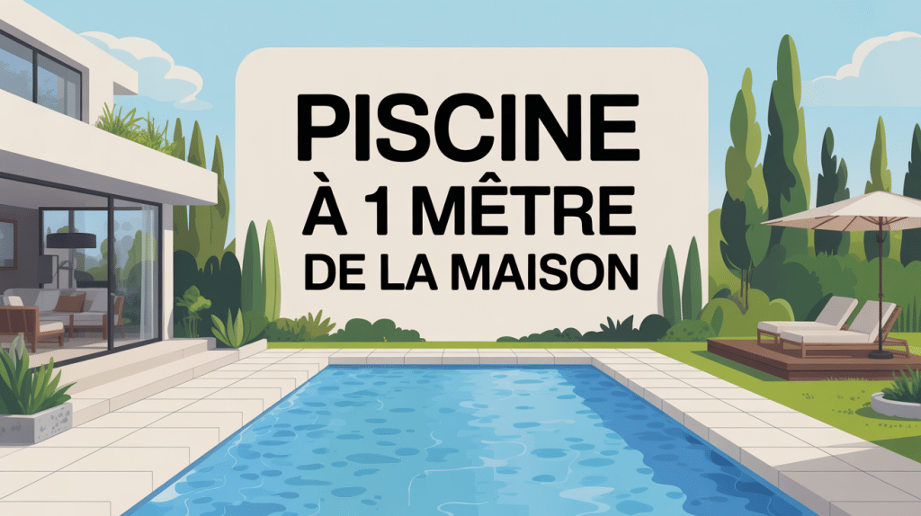 Illustration moderne piscine à 1 m de la maison façade contemporaine