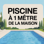 Illustration moderne piscine à 1 m de la maison façade contemporaine