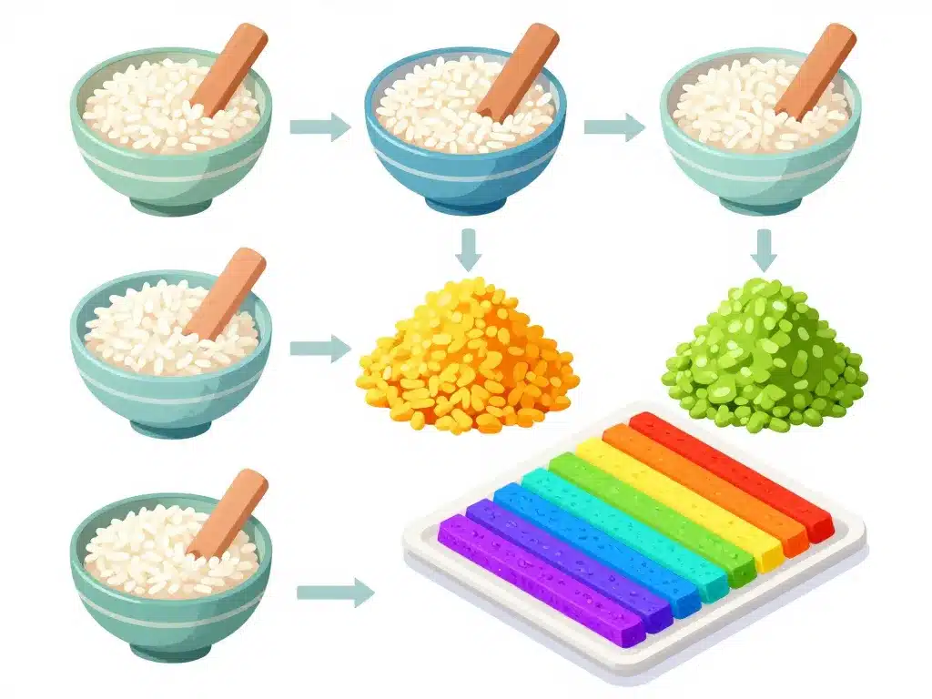 pride rice diagramme du riz coloré et assemblage visuel