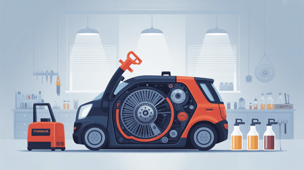 réparation transmission hydrostatique tondeuse illustration d'atelier autoportée