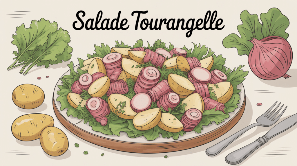 salade tourangelle, plat de Touraine sur fond convivial