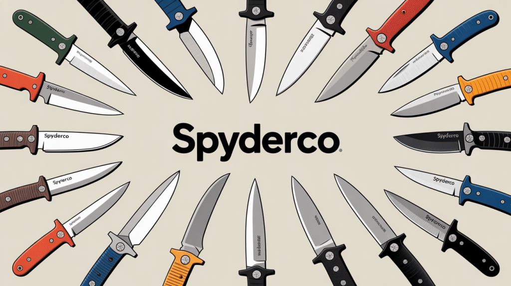 Vue stylisée couteaux Spyderco présentation