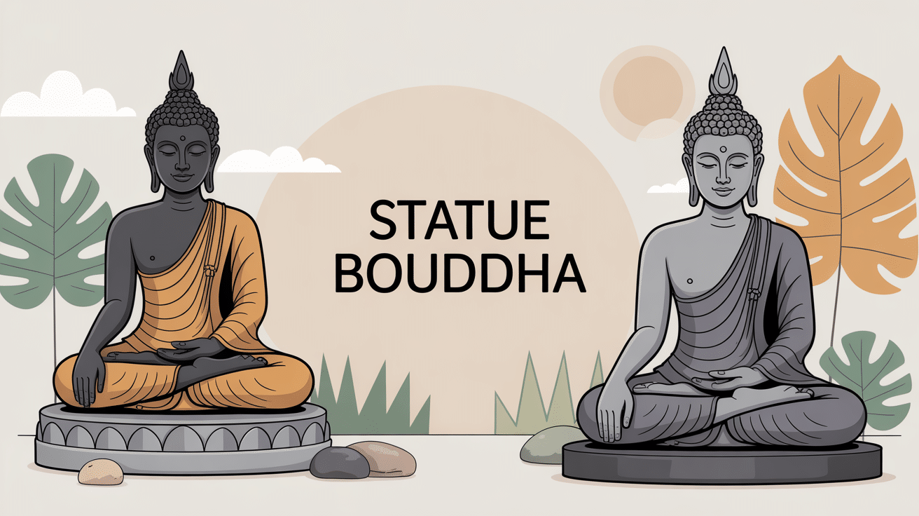 statue bouddha différentes poses et matériaux décoration zen