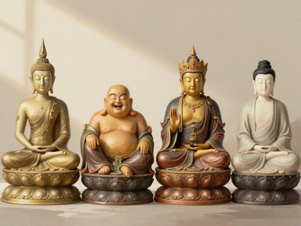 statue bouddha thaïlandais chinois tibétain japonais