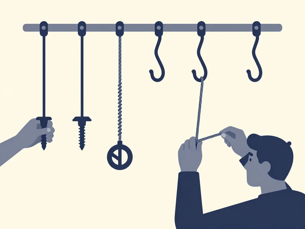 Installation suspension crochet et contrôle sécurité étape par étape