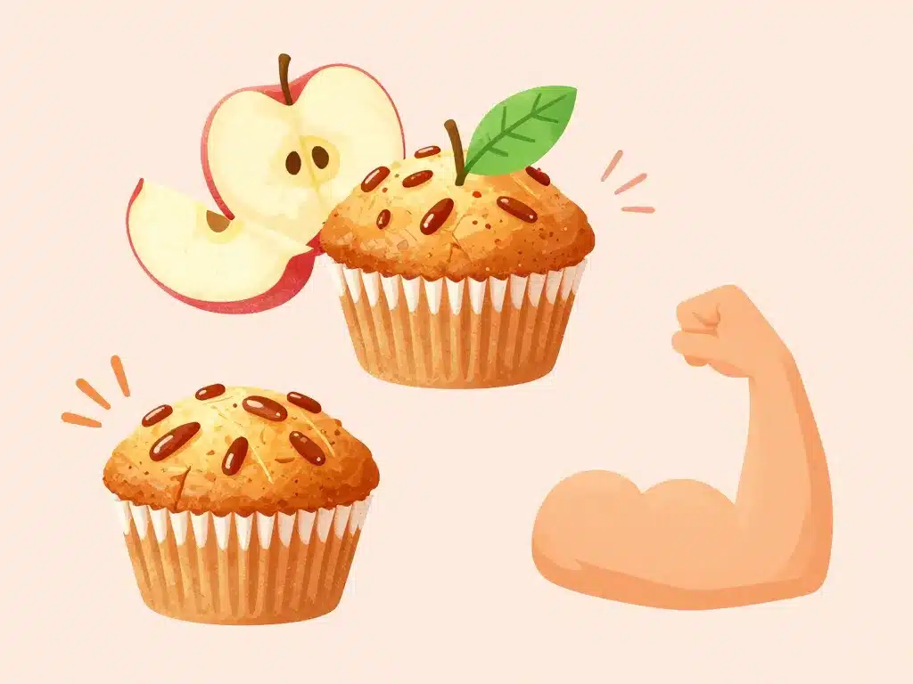 variantes muffin compote de pomme healthy sans sucre vegan protéiné