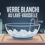 verre blanchi au lave-vaisselle stylisé