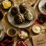 Accompagnement artichaut table rustique sauces et protéines