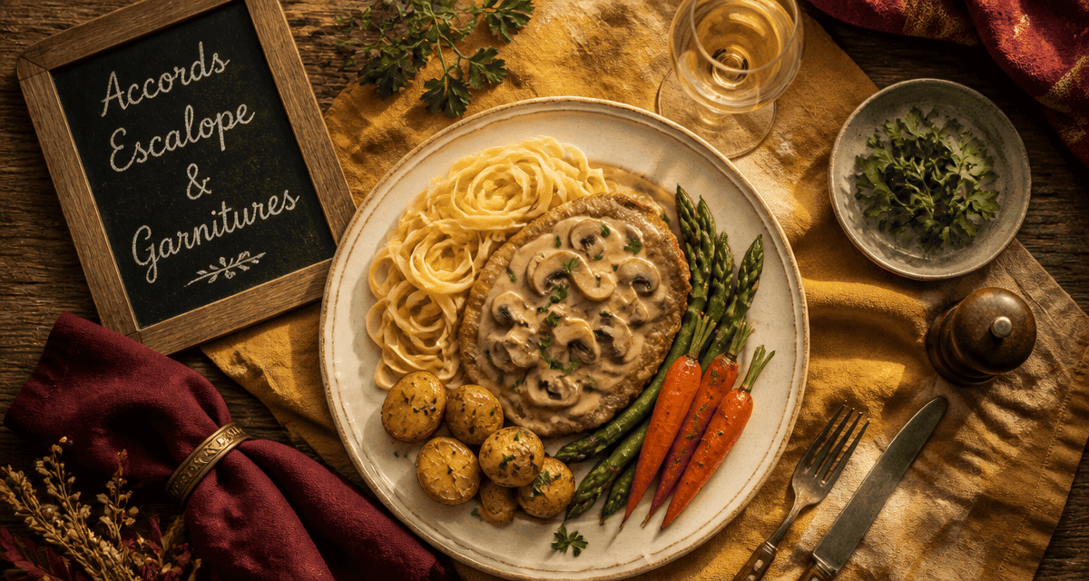 Accompagnement escalopes de veau, crème et champignons