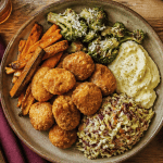 accompagnement nuggets maison assiette légumes