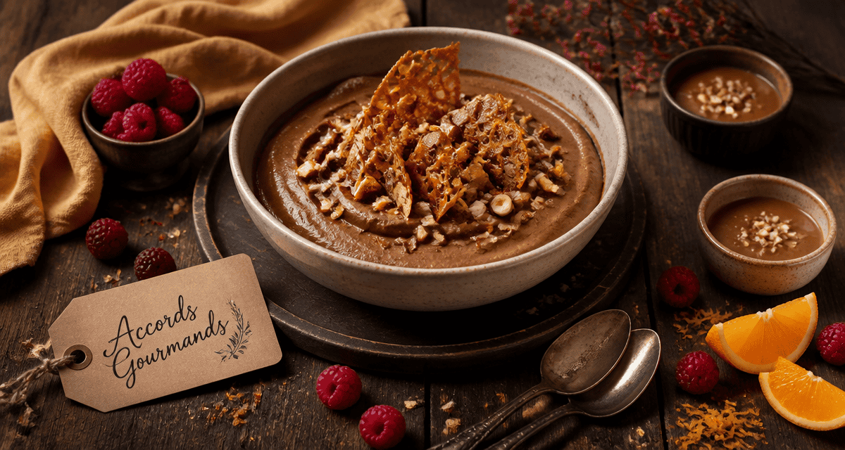 accompagner une mousse au chocolat avec fruits et éclats gourmands