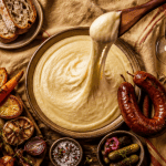 Aligot accompagnement en assiette rustique