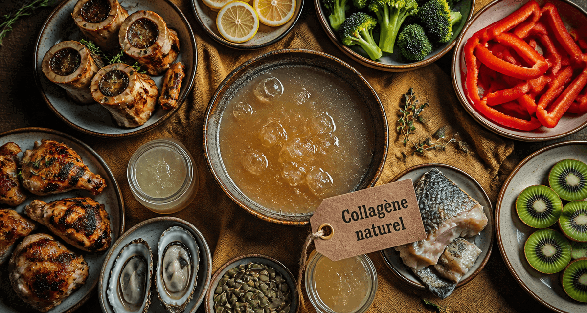 aliment riche en collagene bouillon os legumes