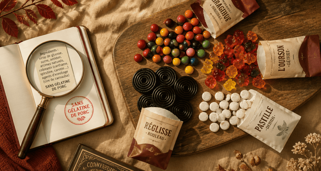 bonbon sans gelatine de porc variés sur planche