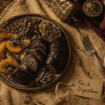 boudin noir et transit, plat artisanal avec accompagnements