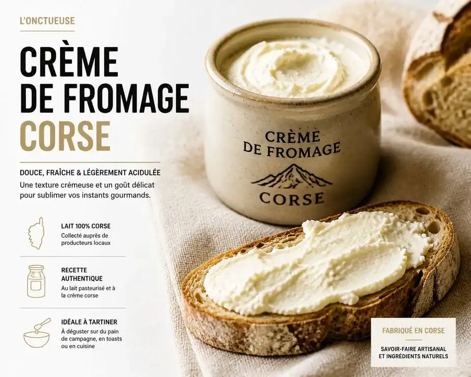 Crème de fromage corse traditionnelle tartinée sur du pain, alternative au fromage aux vers