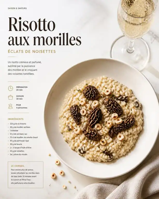 Risotto aux morilles et Champagne Tradition de Delagne pour un accord mets-vins réussi