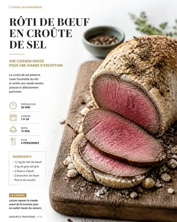 Rôti de bœuf en croûte de sel préparé par une boucherie à Saint-Cyr-sur-Loire