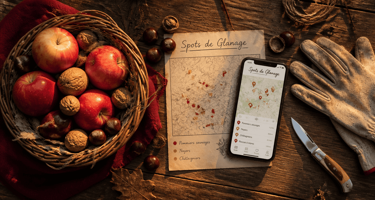 glanage autour de moi panier pommes noix châtaignes carte