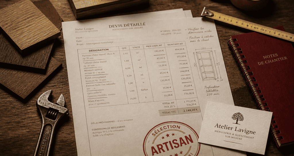 les artisans du batiment bureau devis et outils
