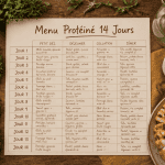 menu regime proteine 2 semaines planning alimentaire