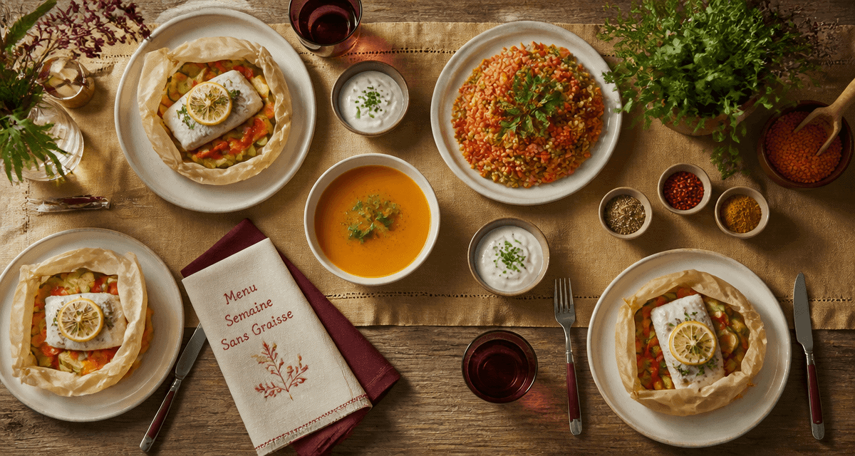 menu semaine sans graisse plats vapeur colorés