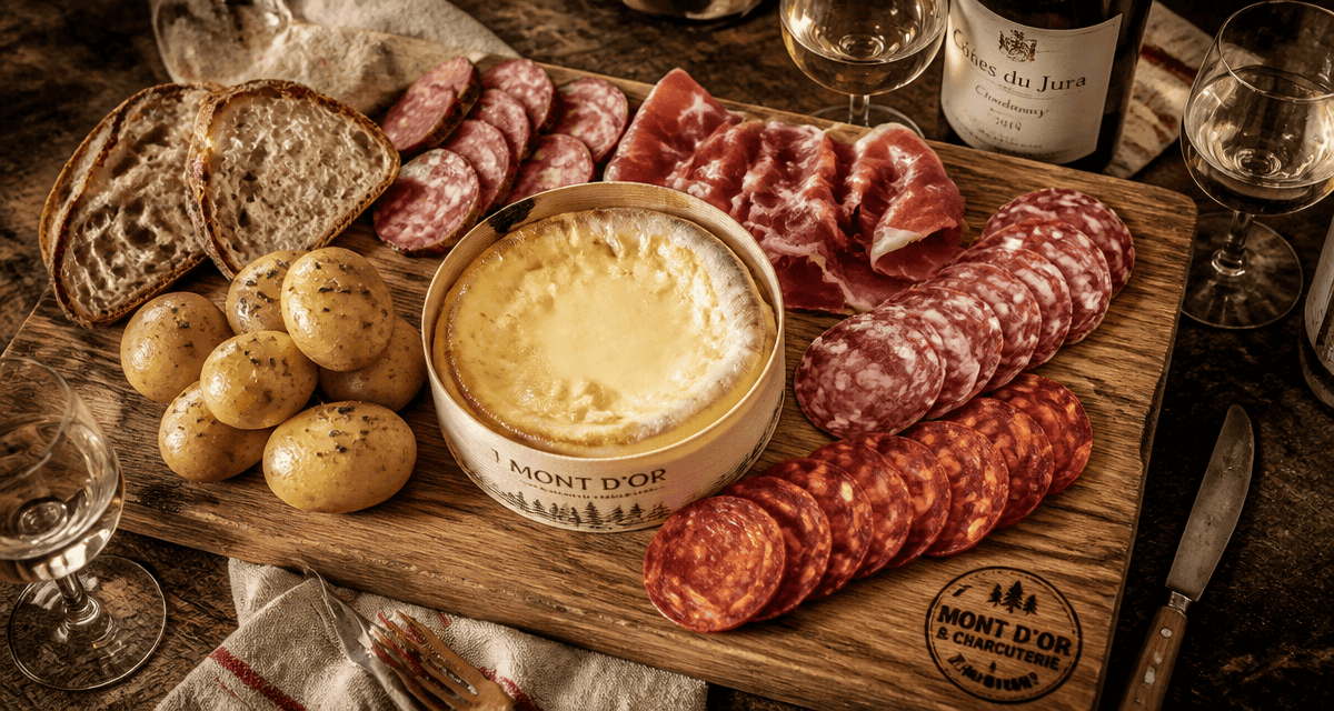 mont d or charcuterie sur plateau rustique