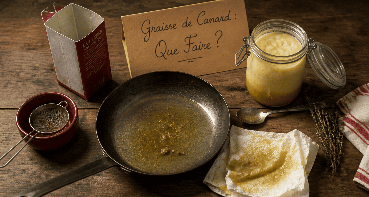 ou jeter la graisse de canard ustensiles et bocal