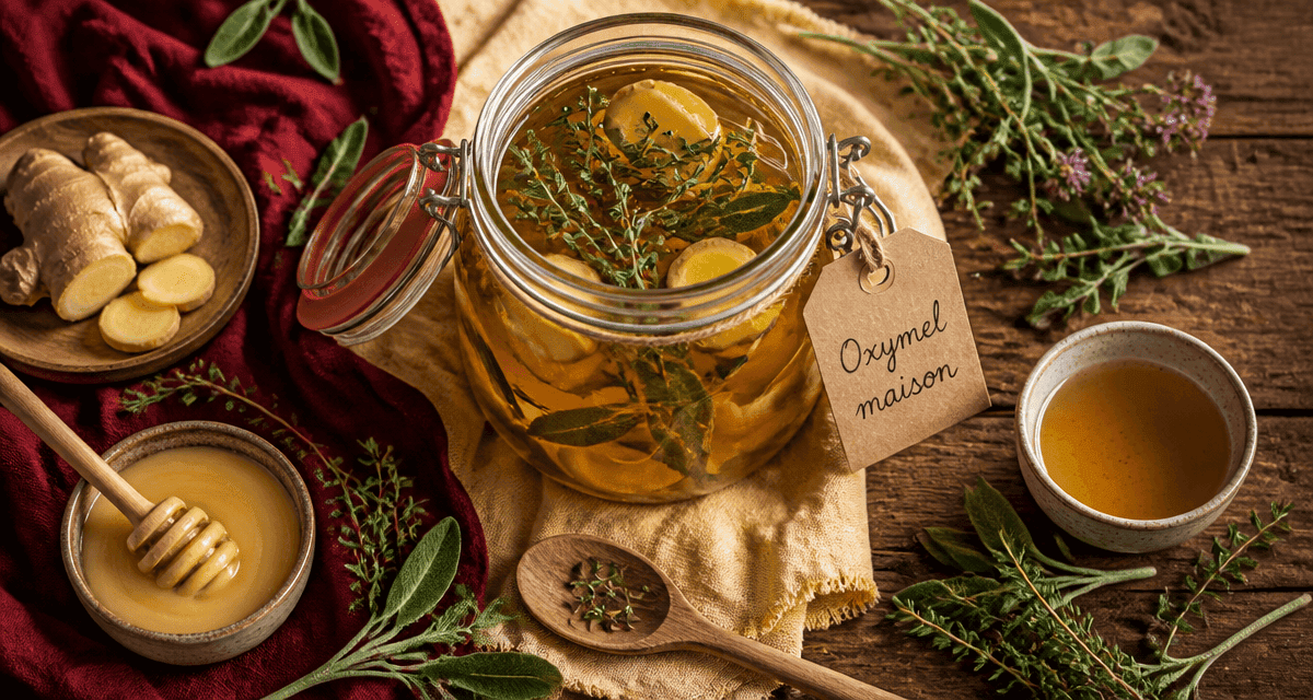 oxymel recette maison bocal plantes